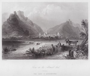 Szene im Altmühltal, Bayern (Stich) von William H. Bartlett
