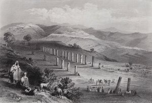 Sebaste, die antike Stadt Samaria (Gravur) von William H. Bartlett