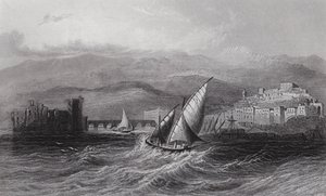 Sidon und der Libanon vom Meer aus (Gravur) von William H. Bartlett