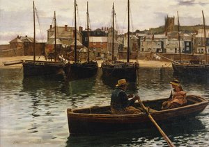 Der Hafen, St. Ives, Cornwall, 1885 von William H. Bartlett