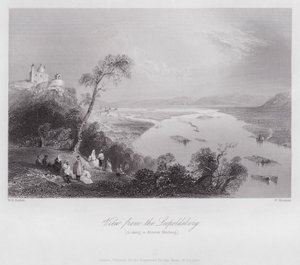 Blick vom Leopoldsberg, Blick auf Kloster Neuburg von William H. Bartlett