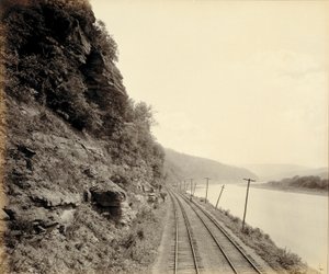 Kathedralenfelsen, Susquehanna River in der Nähe von Meshoppen, für die Lehigh Valley Railroad von William H. Rau