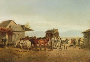 Kalifornische Postkutschenpause, 1875 von William Hahn