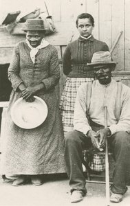 Postkarte von Harriet Tubman, Nelson Davis und Tochter Gertie, ca. 1887, gedruckt 1992 von William Haight Cheney