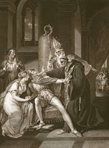 Edwy und Elgiva, graviert von Isaac Taylor, Illustration aus David Humes 
