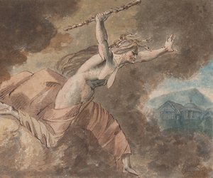 Neid aus Ovids Haus des Neides Buch II, Zeilen 760-796 recto..., 1770-80 von William Hamilton