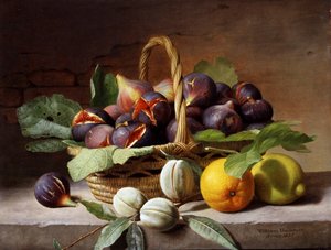Stillleben mit Feigen und Walnüssen von William Hammer