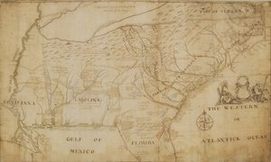 Karte des südöstlichen Teils von Nordamerika, 1721