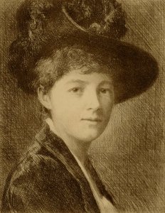 Ohne Titel (Frau mit Federhut)
