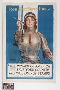 Johanna von Orleans rettete Frankreich FRAUEN VON AMERIKA RETTET EUER LAND Kauft KRIEGSSPARENMARKEN