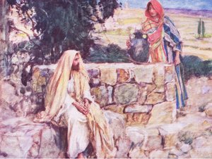 Christus und die Frau von Samaria, aus Die Bibelgeschichte, veröffentlicht von Hodder & Stoughton, ca. 1930 von William Hatherell
