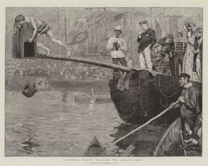 Hafensport, das Gehen auf der schmierigen Stange von William Hatherell