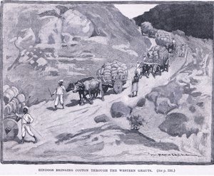 Hindus bringen Baumwolle durch die Westghats, 1862 n. Chr. von William Hatherell
