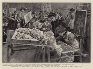 Vorbereitung auf die Krönung, Herstellung der königlichen Roben an der Royal School of Art Needlework
