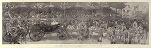 Der Diamant-Jubiläumszug, Panoramablick auf die Equipage der Königin von William Hatherell