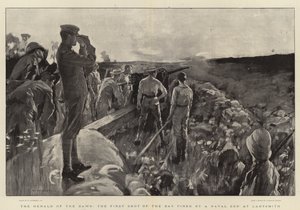 Der Herold der Morgendämmerung, der erste Schuss des Tages, abgefeuert von einer Marinekanone in Ladysmith