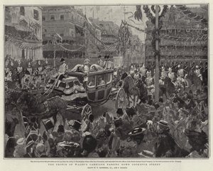Die Kutsche des Prinzen von Wales fährt die Cockspur Street hinunter von William Hatherell