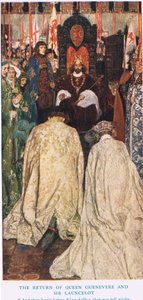 Die Rückkehr von Königin Guenevere und Sir Lancelot, Illustration aus 
