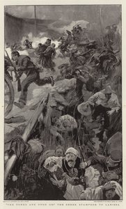 Die Türken sind über uns! Die griechische Flucht nach Larissa von William Hatherell