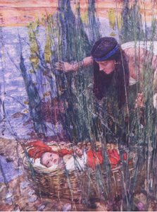 Die Auffindung des Moses, aus Die Bibelgeschichte veröffentlicht von Hodder & Stoughton, ca. 1930