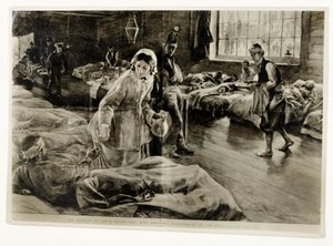 Die Heldin von vor fünfzig Jahren: Miss Florence Nightingale im Krankenhaus von Scutari, veröffentlicht in The Graphic, 19. November 1904 von William Hatherell
