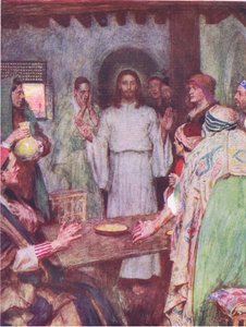 Dann kam Jesus und stand in der Mitte, aus Die Bibelgeschichte, veröffentlicht von Hodder & Stoughton, ca. 1930 von William Hatherell