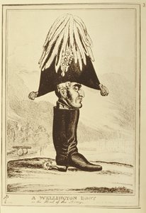 Ein Wellington-Stiefel, oder Der Kopf der Armee, 1827 von William Heath