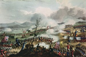 Schlacht von Nivelle, 10. November 1813, graviert von Thomas Sutherland, 1813