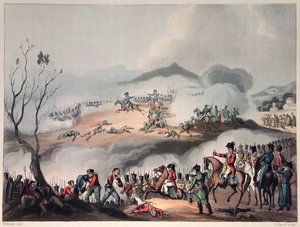 Schlacht von Orthes, 27. Februar 1814, graviert von Daniel Havell