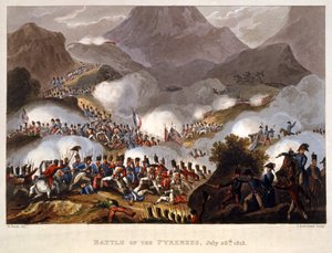 Schlacht in den Pyrenäen, 28. Juli 1813, veröffentlicht in London 1815 von William Heath