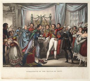 Nachricht von der Schlacht von Ligny, Aquatinta von J.C. Stadler, veröffentlicht von Tegg, April 1818 von William Heath