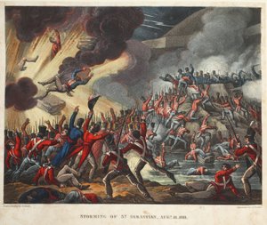 Sturm auf St. Sebastian am 31. August 1811, Aquatinta von J.C. Stadler, veröffentlicht von Tegg, April 1818 von William Heath