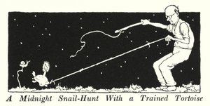 Eine Mitternachts-Schneckenjagd mit einer trainierten Schildkröte von William Heath Robinson