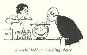Ein nützliches Hobby, Scholle züchten (Lithografie) von William Heath Robinson