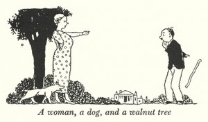 Eine Frau, ein Hund und ein Walnussbaum von William Heath Robinson