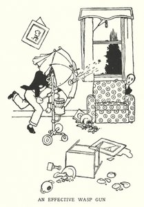 Eine effektive Wespenpistole (Lithografie) von William Heath Robinson