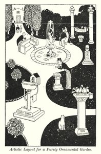 Künstlerische Gestaltung für einen rein dekorativen Garten von William Heath Robinson