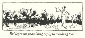 Bräutigam übt die Antwort auf den Hochzeitstoast von William Heath Robinson