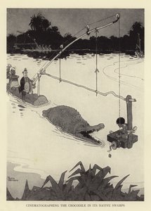Krokodile in ihren heimischen Sümpfen filmen von William Heath Robinson