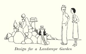 Entwurf für einen Landschaftsgarten von William Heath Robinson