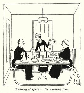 Raumökonomie im Morgenraum von William Heath Robinson