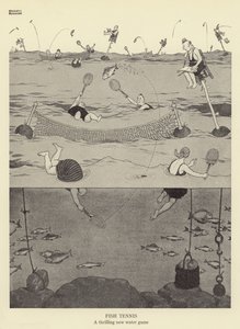 Fischtennis, ein aufregendes neues Wasserspiel von William Heath Robinson