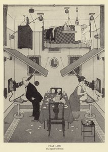 Flaches Leben, das Gästezimmer von William Heath Robinson