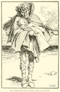 Er brachte die kleine Perdita zu seiner Frau nach Hause von William Heath Robinson