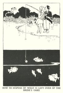 Wie man den Rest der Hochzeitstorte entsorgt (Lithografie)