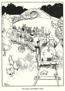 Illustration für Railway Ribaldry von W Heath Robinson von William Heath Robinson