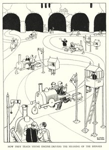 Illustration für Railway Ribaldry von W Heath Robinson von William Heath Robinson