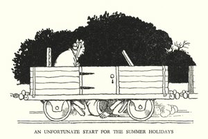 Illustration für Railway Ribaldry von W Heath Robinson (Lithografie) von William Heath Robinson
