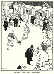 Illustration für Railway Ribaldry von W Heath Robinson (Lithographie) von William Heath Robinson