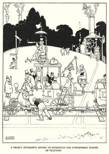 Illustration für Railway Ribaldry von W Heath Robinson (Lithographie) von William Heath Robinson
